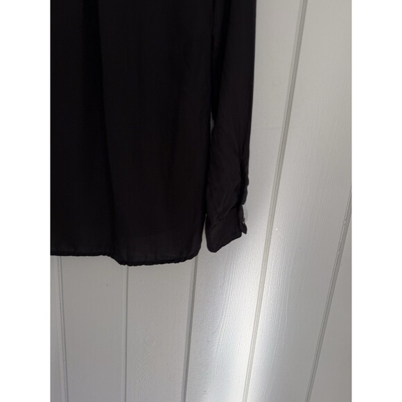 Cloth & Stone Button Down Shirt Top S Small Long Sleeve Casual Black Tencel - Picture 6 of 6